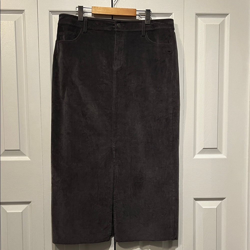 Soya Concept Grey Corduroy Maxi Skirt Size 46 EU/ XL‎ US NWT
